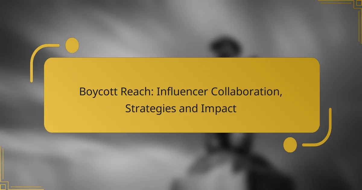 Boycott Reach: Influencer Collaboration, Strategies and Impact
