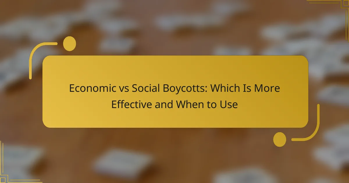 Economic vs Social Boycotts: Which Is More Effective and When to Use