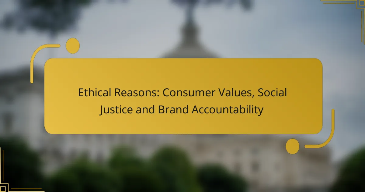 Ethical Reasons: Consumer Values, Social Justice and Brand Accountability