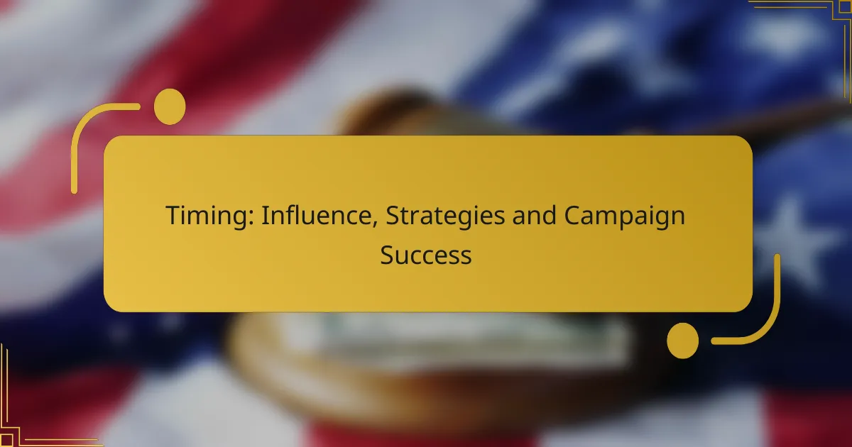 Timing: Influence, Strategies and Campaign Success