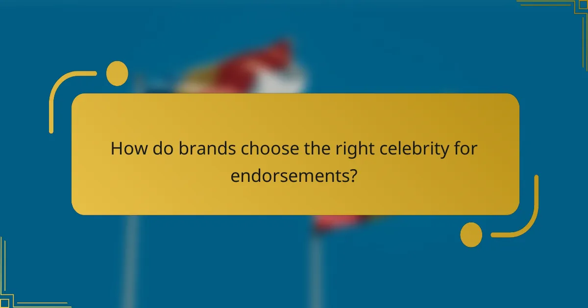 How do brands choose the right celebrity for endorsements?