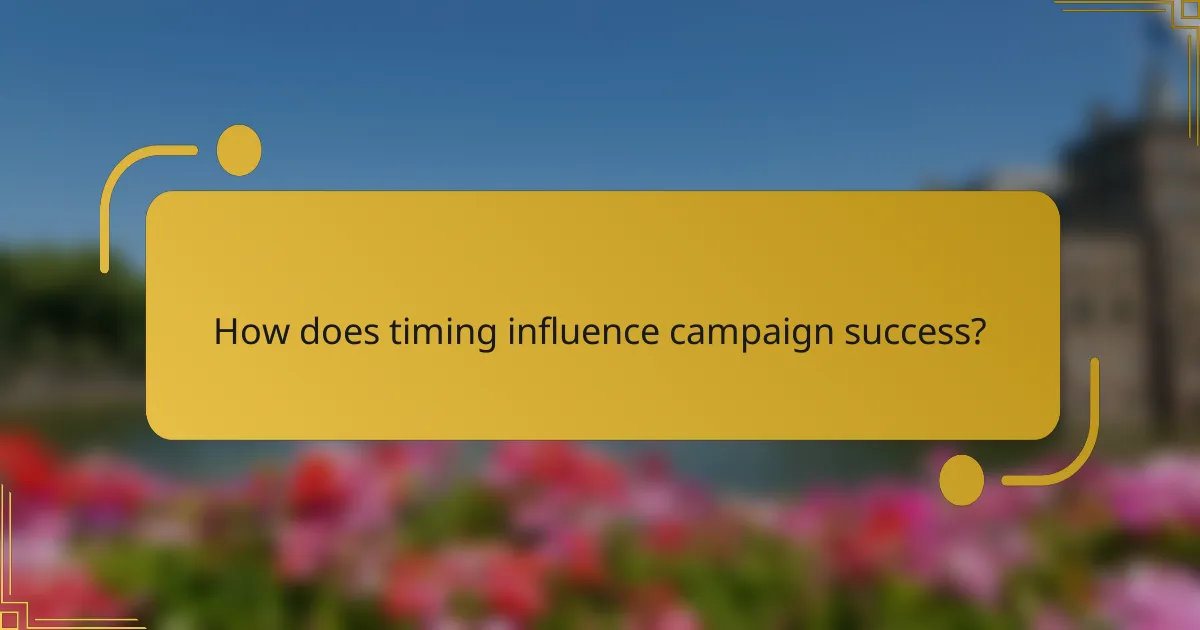 How does timing influence campaign success?