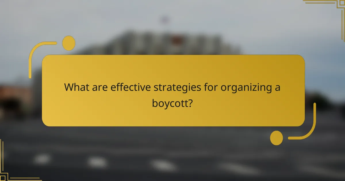 What are effective strategies for organizing a boycott?