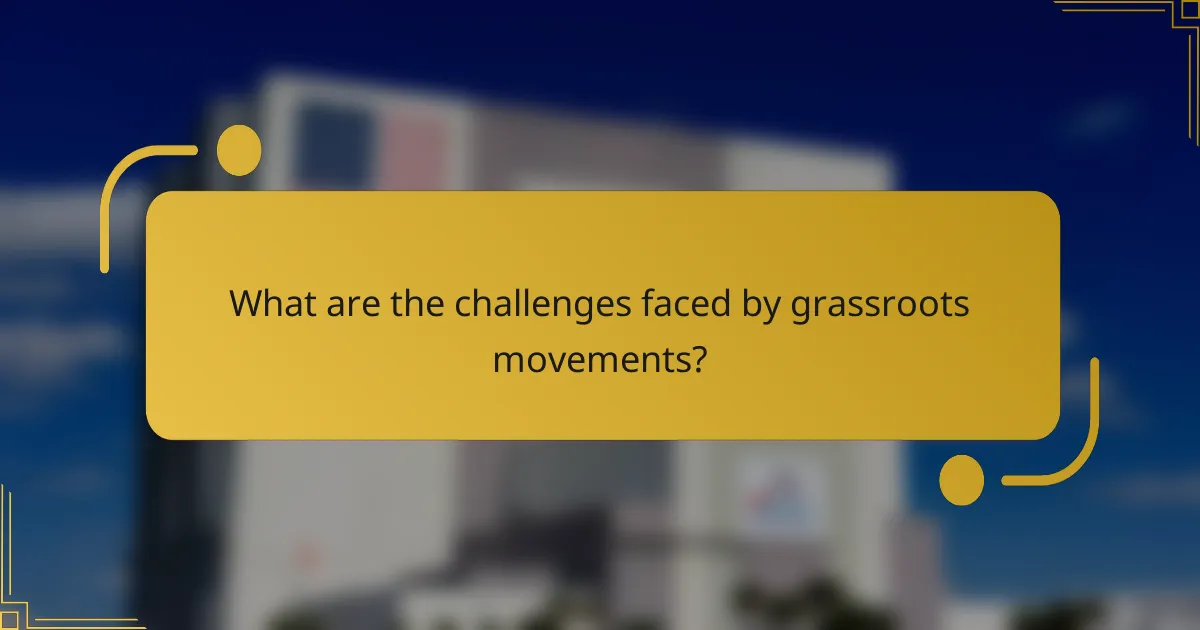 What are the challenges faced by grassroots movements?
