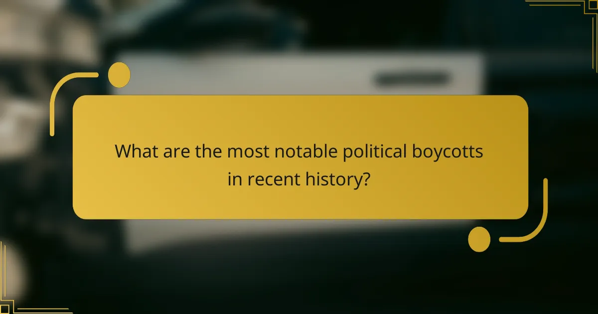 What are the most notable political boycotts in recent history?