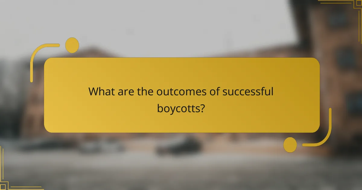 What are the outcomes of successful boycotts?