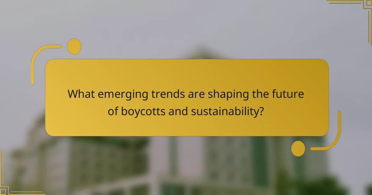 What emerging trends are shaping the future of boycotts and sustainability?