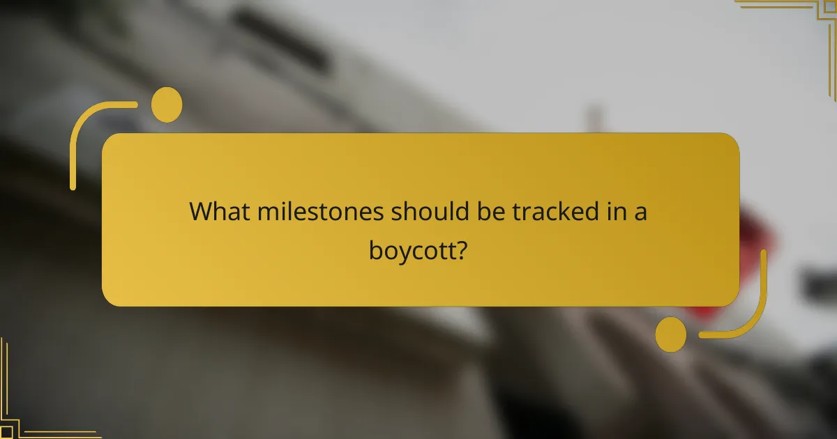 What milestones should be tracked in a boycott?