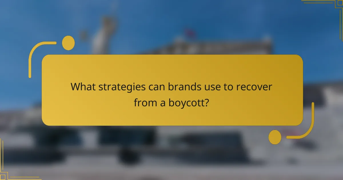 What strategies can brands use to recover from a boycott?