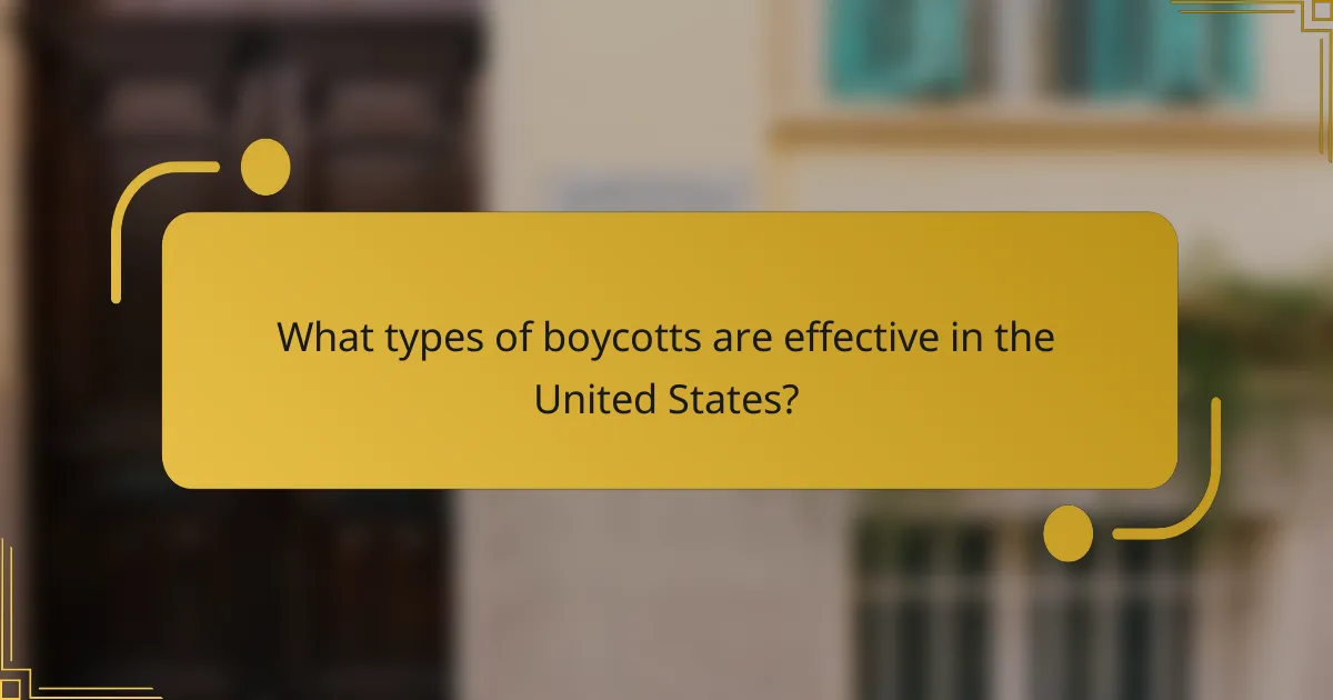 What types of boycotts are effective in the United States?